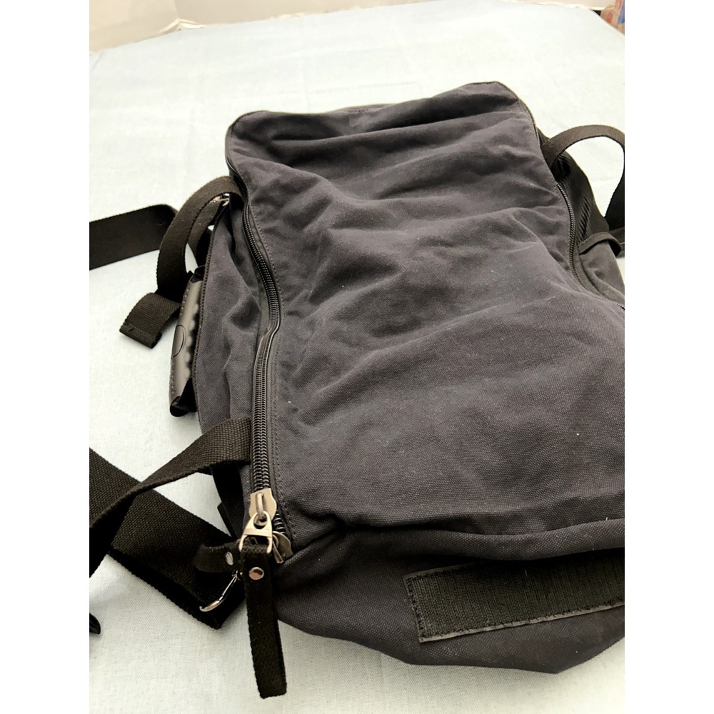 Canvas Travel Backpack / Shoulder Bag Black - Picture 5 of 8